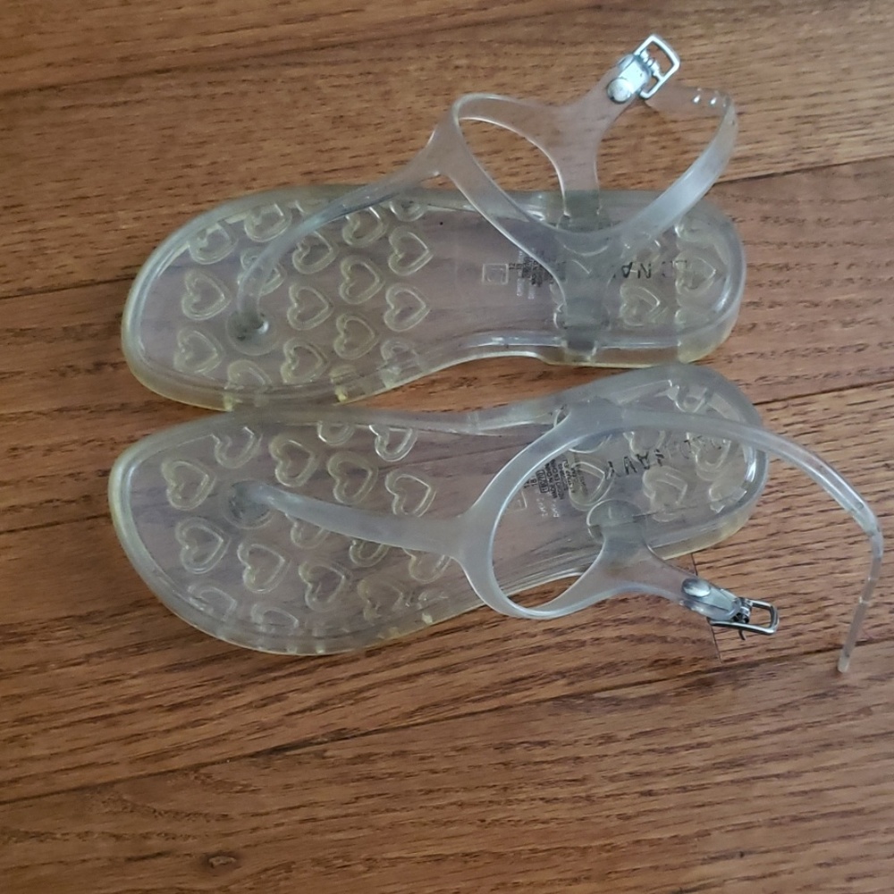 Old Navy kids t-strap clear jelly sandals